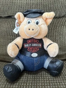 Harley Davidson Biker Pig Plush Stuffed Animal Toy Collectible 1993 10" Wild Hog - Picture 1 of 5