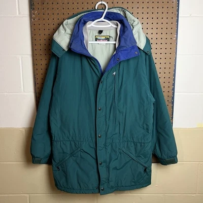 Chaqueta de Colección LL Bean Para Hombres Mediana Verde Penobscot Parka Abrigo Aislante EE. UU. 90s Foto 1 de 4