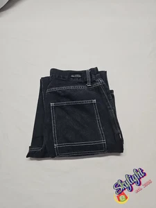 RSQ Y2K Baggy dunkel schwarz Denim Hose Herren Größe 26x30 Carpenter Jeans - Bild 1 von 15