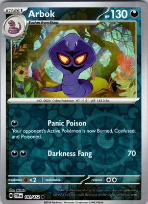 Arbok Reverse Holo 101/162 SV05: Temporal Forces Common - NM - Image 1 of 2