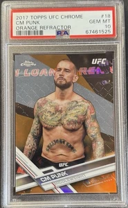 2017 Topps Chrome UFC CM Punk #18 Orange Refractor /25 PSA 10 - Picture 1 of 2