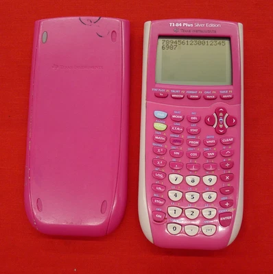 Texas Instruments TI-84 Plus Silver Edition Calculator, Pink W/ Cover - Tested - Image 1 of 4