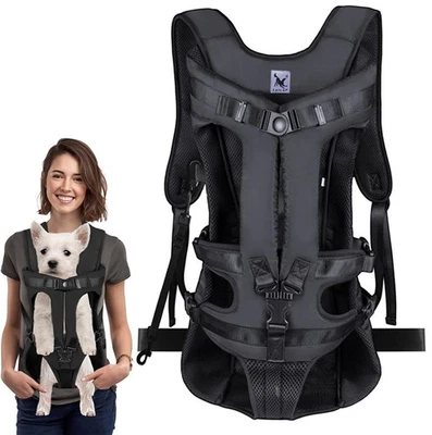 Pet Front Dog Carrier Backpacks Adjustable Hands Free Carrier for Hiking Cycling - Image 1 of 4