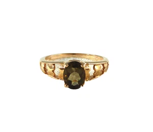 1.20 ct Natural Topaz Solid 10k Rose Gold Solitaire Ring-size Q - Picture 1 of 10