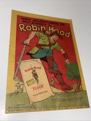 Nuevo cómic de Robin Hood de Aventuras de Walt Disney 1952 International Milling Foto 1 de 4