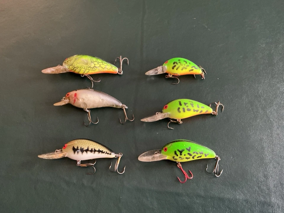 6 SEÑUELOS DE PESCA VINTAGE BOMBER CRANKBAITS MODELO A TAMAÑOS Y COLORES MIXTOS Foto 1 de 4