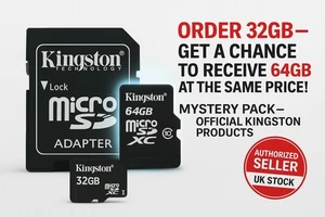 Kingston 64GB TF Memory Card High Speed Class 10 UHS-I Storage Card + Adapter UK - Picture 1 of 5
