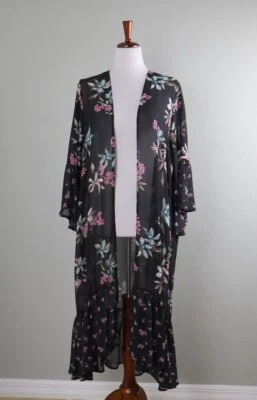 TORRID NWT $75 Floral Sheer Crepe Ruffle Kimono Jacket Top Size 1 US 1X - Image 1 of 4