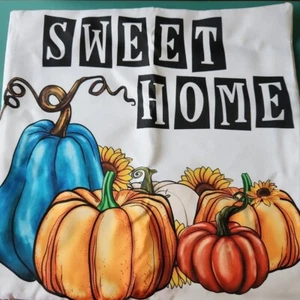 Throw Pillow Cover - Fall Décor - Pumpkin - 18x18 - New! - Picture 1 of 2