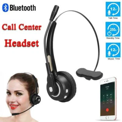 Wireless Bluetooth 4.0 Call Center Telephone Headset Noise Cancelling Microphone - Image 1 of 4