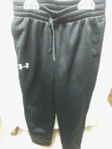 Under Armour Track Pants Youth small 5 Boys Athletic jogger jogging Black - Picture 1 of 2