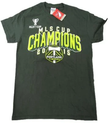 New 2015 MLS CUP Champions Portland Timbers Mens Sizes S-M-L Green Shirt - Image 1 of 4