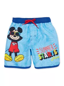 Toddler Boys Swim Trunks Summer Starts Here Mickey Mouse Beach Pool - Picture 1 of 1