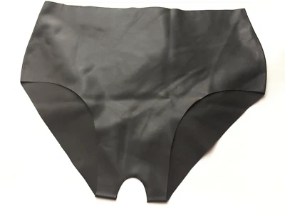 Women Latex Panties Open Hole Underwear Rubber Shorts Briefs - Image 1 of 4