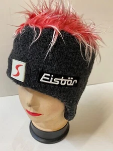 Eisbär Penny  Kinder Mütze grau Haare rot mel Bommelmütze  Wollmütze Skimütze  - Bild 1 von 1