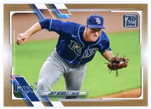 Joey Wendle Gold Card 1724/2021 - Topps Series 1 2021 - Tampa Bay Rays #296 - Picture 1 of 3