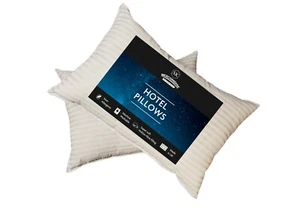 Pack of 2 Pillows Stripe Bounce Back Hollow Fibre Filling Pillow - Picture 1 of 2