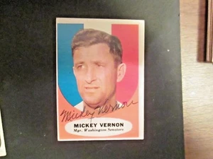 1961 Topps Mickey Vernon  Washington Senators Hand Sign Autograph Card  - Picture 1 of 1