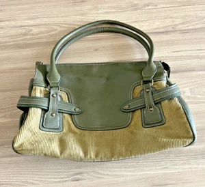 Bolso Cartera Vintage Y2K Tommy Hilfiger Cuero Marrón Oliva Pana - Imagen 1 de 13