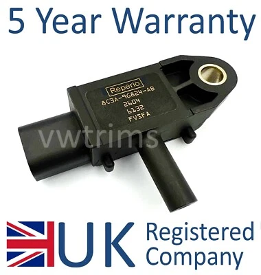 DPF Exhaust Pressure Sensor 8C3A9G824AB Ford 1.5 1.6 TDCi Focus Transit Courier - Image 1 of 4