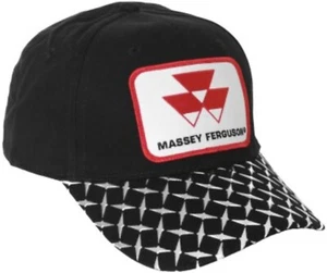 Massey Ferguson Diamond Plate Brim Black Hat Cap Gift - Picture 1 of 2