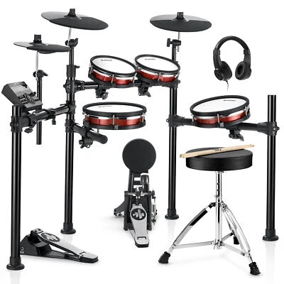 Donner DED-200 Max Electric Drum Set With Throne Headphones Dual Zone Quiet Pads - Image 1 of 4