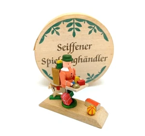 Vendedor de juguetes de Seiffen en lata de spandose - Richard Gläss Erzgebirge NUEVO - Imagen 1 de 2