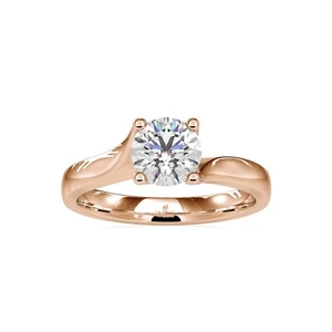 Stunning 1.15 Carats Round Certified VVS Lab Grown Engagement Ring 10k Gold - Picture 1 of 8