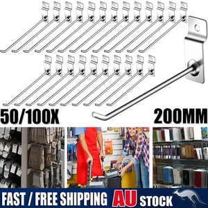 50/100PCS 200MM BULK Slatwall Hooks Slat Wall Grooved Panel Hook 3.3MM Hooks AUS - Picture 1 of 12