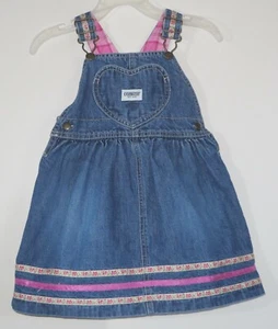 OSHKOSH Size 24 Months Blue Denim 1-Pocket Sleeveless Jumper Dress - Foto 1 di 3