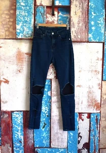 Damen Between Us Jeans Distressed Gummizug Stretch KEINE GRÖSSE dunkle Waschung - Bild 1 von 7