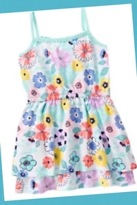 NWOT Girls 10 Gymboree TROPICAL BREEZE Cotton Jersey White/Multi FLORAL SUNDRESS - Picture 1 of 1