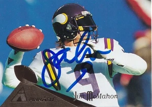 Tarjeta Pinnacle 1994 firmada automáticamente por Jim Mcmahon 244 Minnesota Vikings Chicago Bears - Imagen 1 de 3