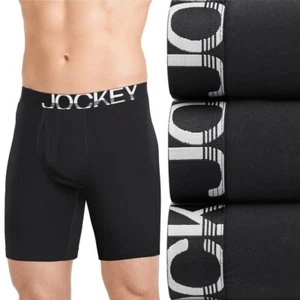Jockey 4er Pack Activestretch Boxershorts schwarz Baumwolle Stretch langes Bein NEU Medium - Bild 1 von 8