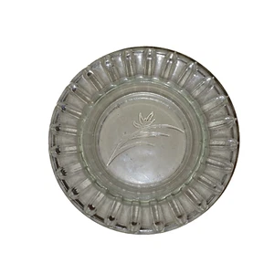 Cenicero De Colección Flor Vidrio Prensado EE. UU. Mancha en Vidrio 4 1/2" Transparente   - Imagen 1 de 5