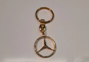 MERCEDES BENZ metal chromed gold keychain - Picture 1 of 2