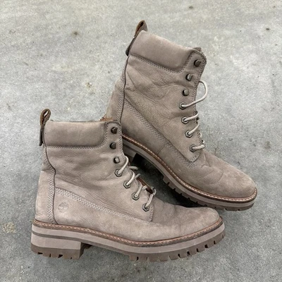 Timberland Courmayeur Valley 6 pulgadas botas para mujer 10 beige cuero nobuck con cordones Foto 1 de 4