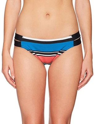 Parte inferior de bikini retro Jag Swim a rayas abigarradas azul cobalto Foto 1 de 3