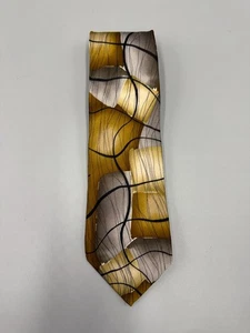 Jerry Garcia Collection 51 Moon Mountains Silk Tie, Brown & Gray, 60”x 3.5” - Picture 1 of 4