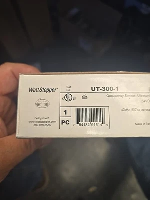 WattStopper UT-300-1 Occupancy Sensor, Ultrasonic, 24VDC - Image 1 of 3
