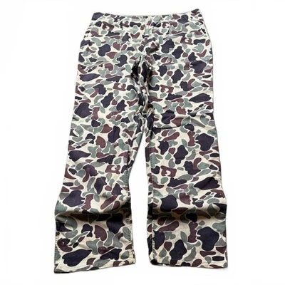 Calça de trabalho verdadeira vintage anos 80 camuflagem pato carpinteiro caçador 40x32 - Imagem 1 de 4