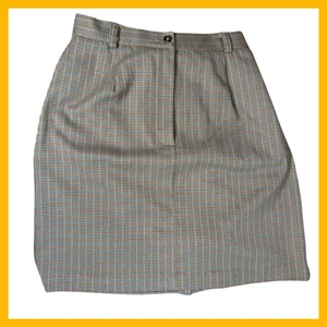 Vintage Lizsport Houndstooth Skirt Womens Size 6 Plaid Career Workwear - Picture 1 of 9