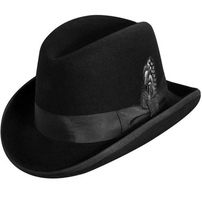 Gorra de vestir formal de ala ancha de fieltro de lana Classico para hombre Homburg Foto 1 de 2