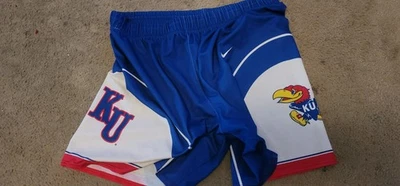  Vintage 90s Authentic Nike KU Kansas Jayhawks Basketball Shorts L - Image 1 of 4