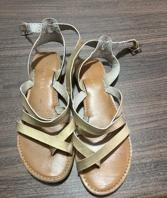 Sandalias de gladiador Rampage doradas/tostadas talla 6 Foto 1 de 4