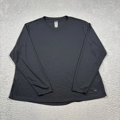 Camisa REI Mujer 3X Negra Capa Base Ligera Poliéster Cuello en V Manga Larga Foto 1 de 4