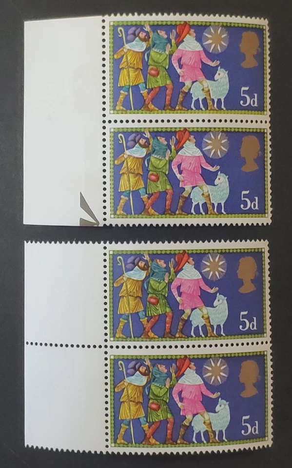 GB. QEII. 1969. ¡ERROR! "IMPERF a través de Margen IZQUIERDO" en Navidad 5d par. MUH. Foto 1 de 3