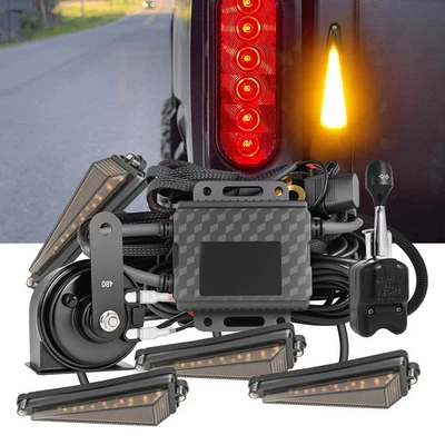 UTV Turn Signal Kit w/ Horn Street Legal Column Switch Triangle LED Plug & Play - Изображение 1 из 4