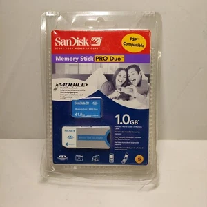 SanDisk 1GB Memory Stick PRO Duo with Memory St1ck PRO Adaptor New in case - Picture 1 of 3