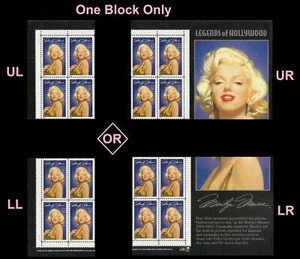 US #2967 MNH Plate Block 1995 Marilyn Monroe Norma Jean JFK Bombshell [S111111] - Picture 1 of 1